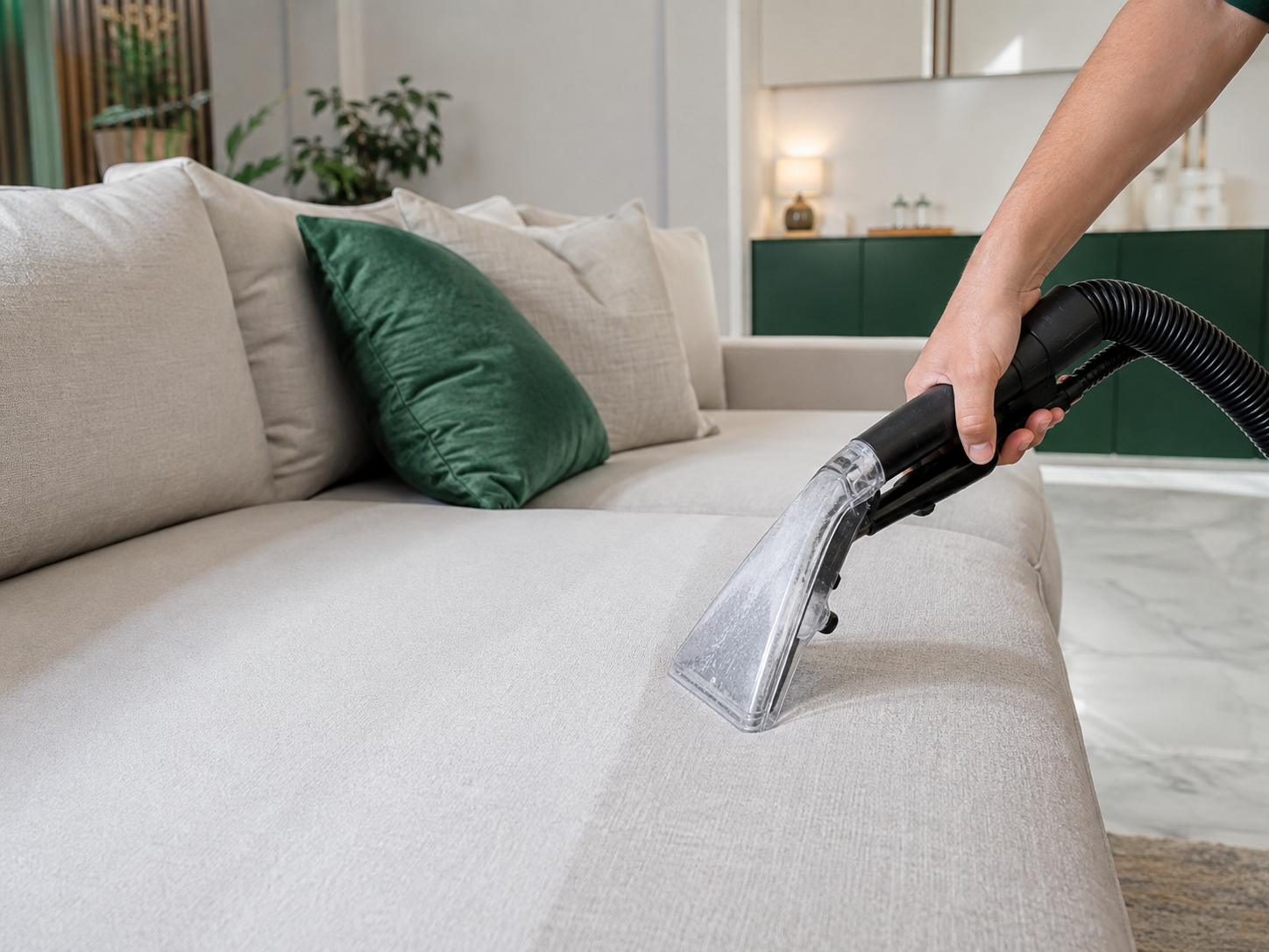 Higienização profissional de sofá